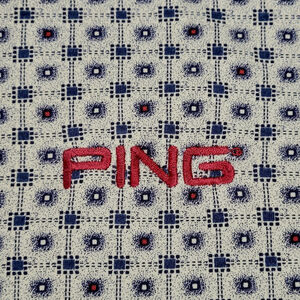 PING Collection Mercerized Golf Polo Shirt Mens XXL Blue Geometric Pattern